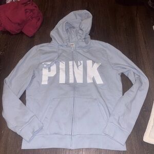 PINK Victoria's Secret Light Blue Hoodie Jacket